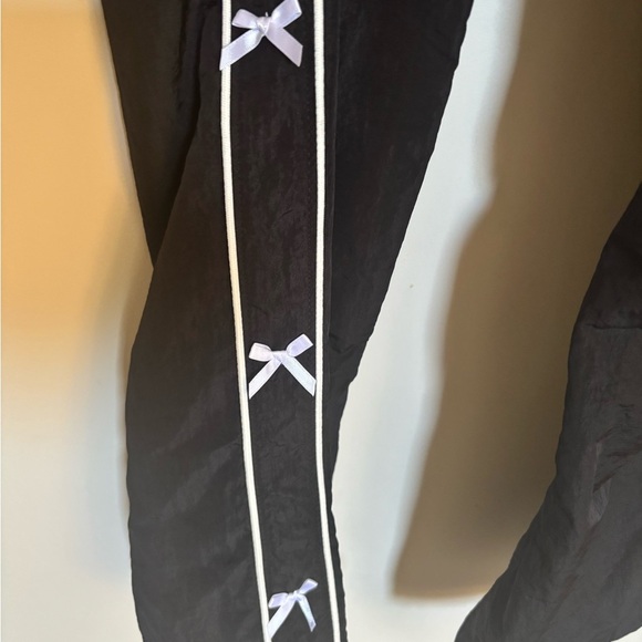 Women's Black Jogger Pants with Side Ties - Picture 3 of 9